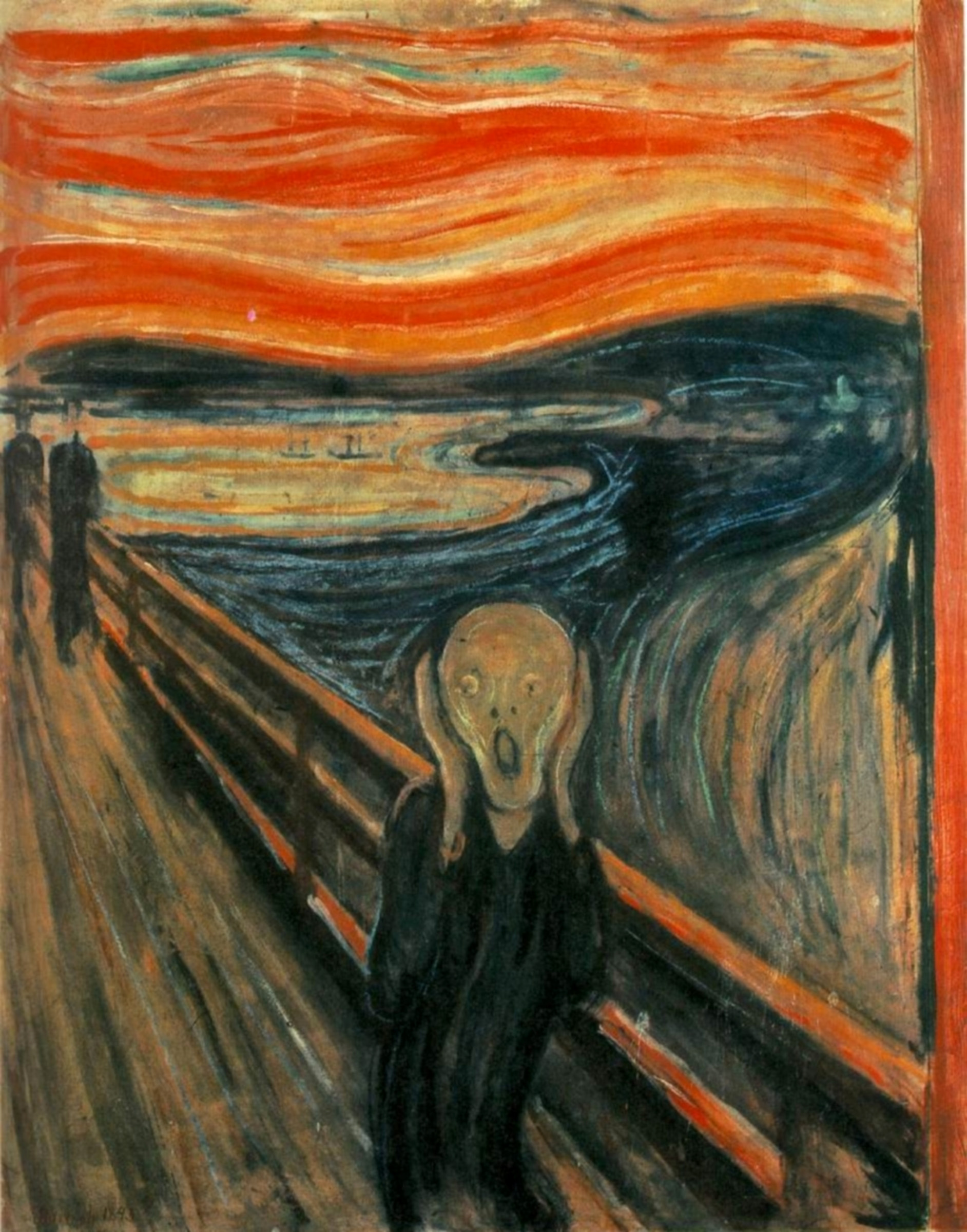 screaming man on bridge painting