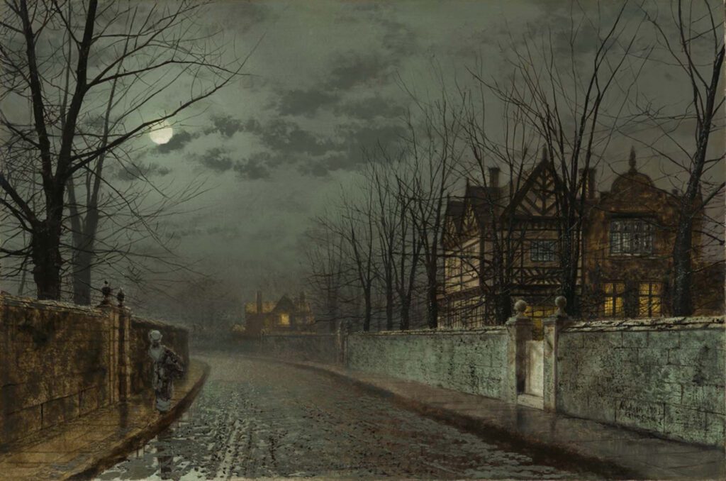 Fear in Moonlit [Dr Strange] John_Atkinson_Grimshaw_-_Old_English_House_by_Moonlight-1024x678